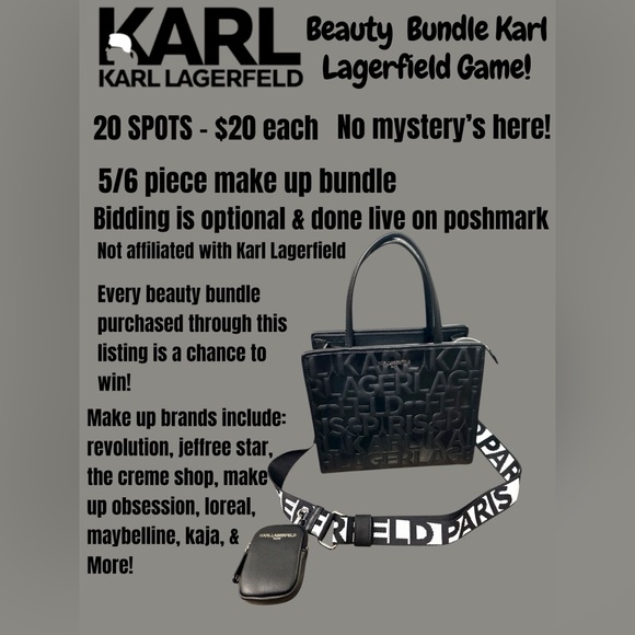 Buy this listing & receive a 5-6 piece beauty bundle & chance to win nwt Karl❤️ - Picture 1 of 15